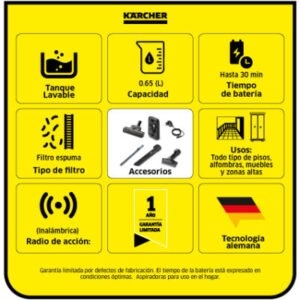 Aspiradora inalámbrica sin bolsa VC4 Karcher